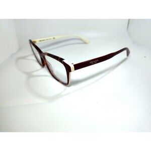 Prada VPR RO1V Burgundy White Eyeglasses Frames Only Two Tone Italy 53-16-140